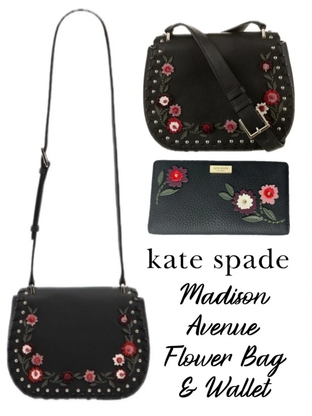 KATE SPADE Daniels Drive Tressa Shoulder Madison Avenue Flower Wallet and Bag